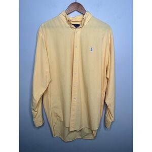 Flaw Ralph Lauren Yarmouth Yellow Gingham Button Down Men 16.5 34/35 Cotton